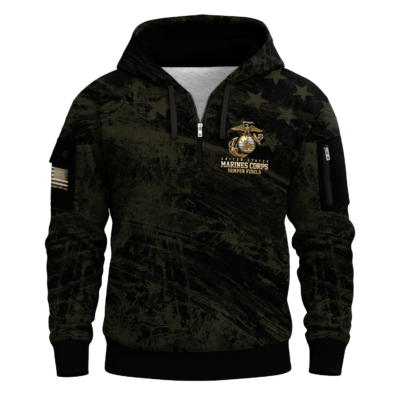 Us Marines Quarter Zip Hoodie