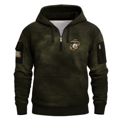 Us Marines Quarter Zip Hoodie