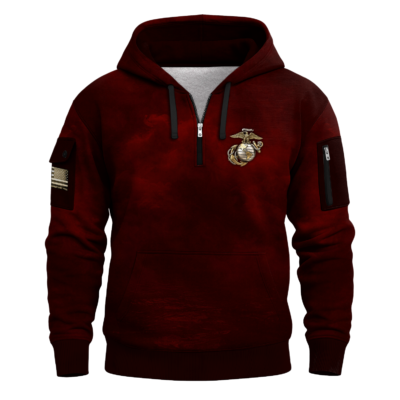 Us Marines Quarter Zip Hoodie